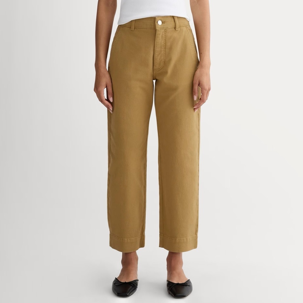 EVERLANE Utility Straight Leg Pant Oak Brown‎ Mustard Yellow size 4